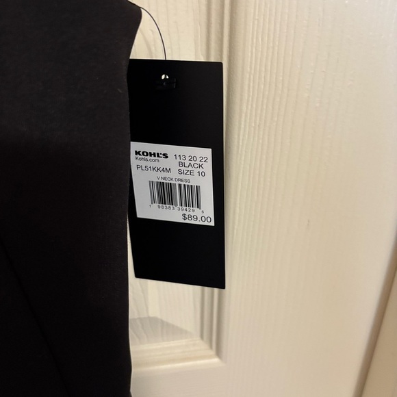 Andrew Marc Black V-Neck Midi Dress - Picture 4 of 10